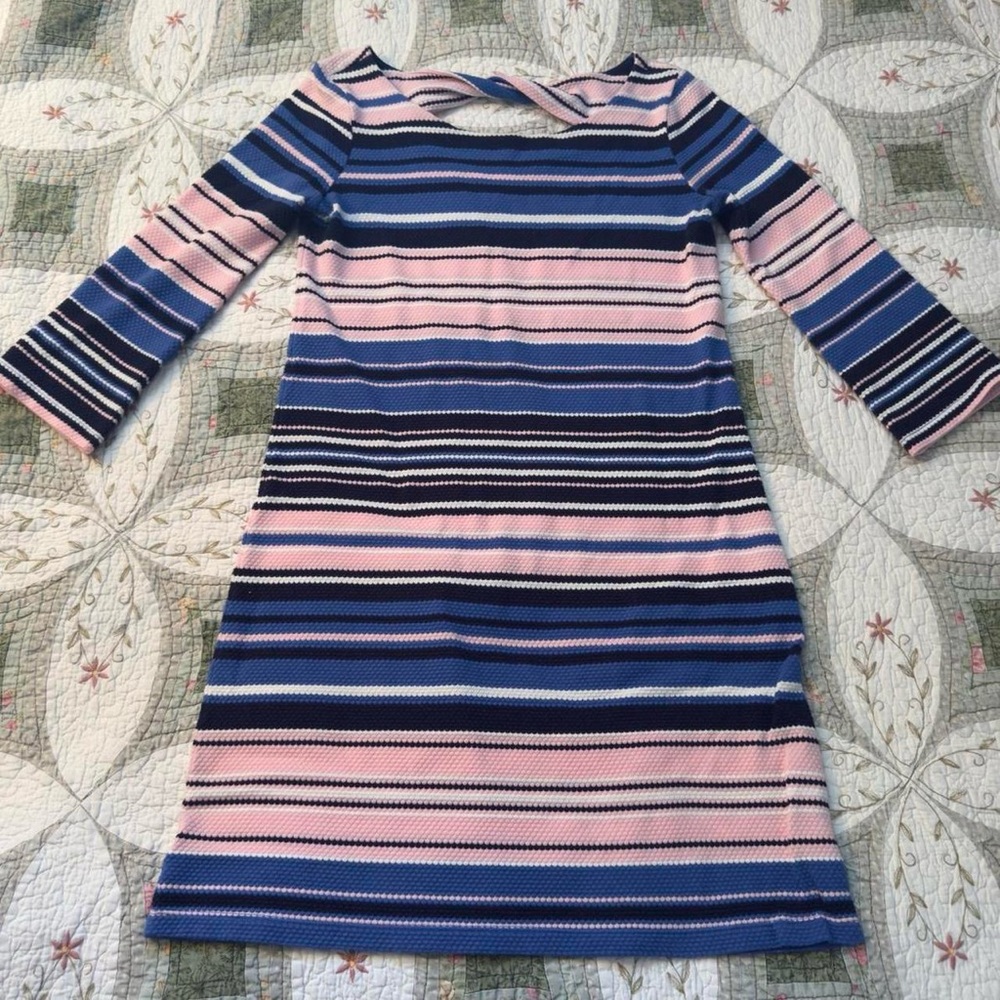 Lilly Pulitzer Bay Knit Paradise Dress Colorful Stripes Preppy Casual Size XS